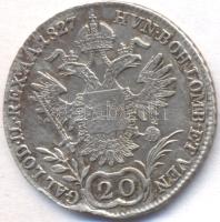 1827G 20Kr Ag "II. Ferenc" T:2-