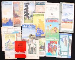 1945 előtt 22db, klf nyelvű, főleg háború előtti kiadású utazási prospektus /  Before 1945 22 travel guides in various languages