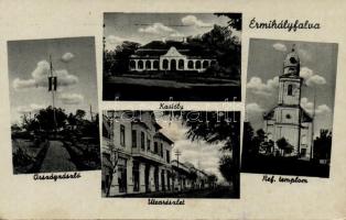Érmihályfalva Calvinist church, castle, country flag, street