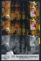 2010/39. XVI. Benedek pápa Londonban 4 db-os emlékív garnitúra azonos sorszámmal
