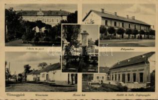Vámosgyörk vasútállomás, szálló és katolikus legényegylet, iskola és park, artézi kút