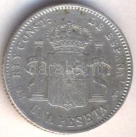 Spanyolország 1900. 1P Ag "XIII. Alfonz" T:2-,3 Spain 1900. 1 Peseta Ag "Alfonso XIII" C:aVF