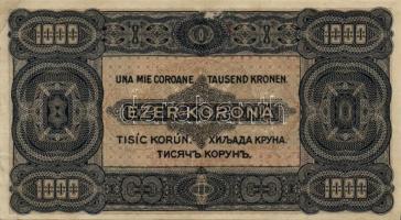 1923. 1000K T.W. nyomdahely jelöléssel és "8 FILLÉR - NYOLC FILLÉR" felülnyomással T:II-