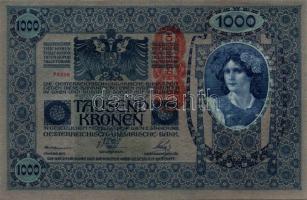 1902. 1000K (5x) "Deutschösterreich" felülnyomással és egymás utáni sorszámmal T:I-