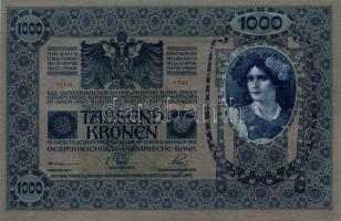 1902. 1000K (5x) "Deutschösterreich" felülnyomással és egymás utáni sorszámmal T:I-