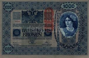 1902. 1000K (5x) "Deutschösterreich" felülnyomással és egymás utáni sorszámmal T:I-