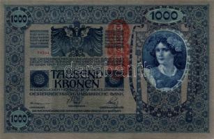 1902. 1000K (5x) "Deutschösterreich" felülnyomással és egymás utáni sorszámmal T:I-