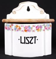 Háború előtti Zsolnay  liszt-, cukor-, só-, bors-, kávé, edények, egyik sérült, matricások, jelzette...