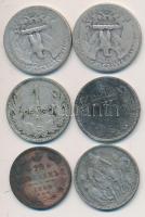 5db klf ezüst magyar és külföldi pénz T:vegyes