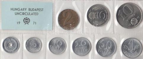 1971. 2f-10Ft 9db klf érmés forgalmi sor fóliatokban T:1