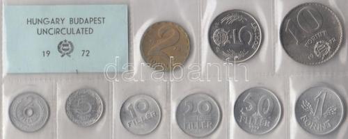 1972. 2f-10Ft 9db klf érmés forgalmi sor fóliatokban T:1