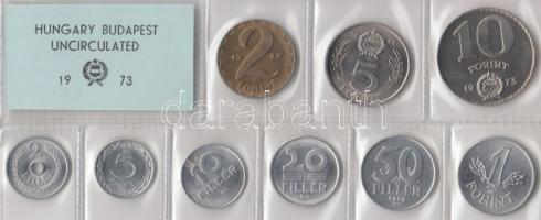 1973. 2f-10Ft 9db klf érmés forgalmi sor fóliatokban T:1