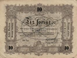 1848. 10Ft "Kossuth bankó" érvénytelenítve T:II-
