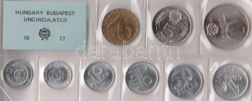 1977. 2f-10Ft 9db klf érmés forgalmi sor fóliatokban T:1