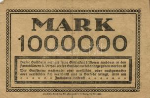 Német Birodalom/Weimari Köztársaság/Drezda 1923. 1.000.000M + 3.000.000M (3x) mind klf városi pénz T...