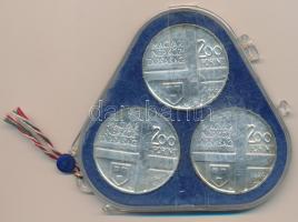 1976. 200Ft Ag 3klf db "Festők I. / Derkovits, Szinyei, Munkácsi" sor T:BU Eredeti plombál...