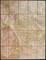 Cca 1930 Salzburg vászon térkép, 76×58 cm