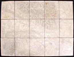 Cca 1920 Kisszeben vászon térkép, foltos, 38×48 cm