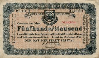 Német Birodalom/Weimari Köztársaság/Drezda/Sächsische Bank 1923. 1.000.000M T:I- + / Freital 1923. 5...