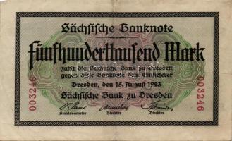 Német Birodalom/Weimari Köztársaság/Drezda/Sächsische Bank 1923. 1.000.000M T:I- + / Freital 1923. 5...