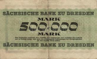 Német Birodalom/Weimari Köztársaság/Drezda/Sächsische Bank 1923. 1.000.000M T:I- + / Freital 1923. 5...