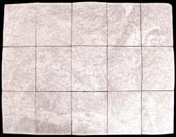 Cca 1920 Putnok-Szendrő vászon térkép, foltos, 38×48 cm