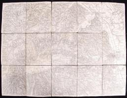 Cca 1920 Bükk vászon térkép, foltos, 38×48 cm