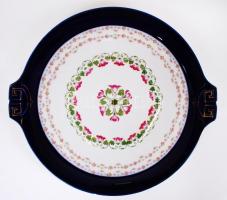 Moritz Zdekauer süteményes tál, jelzett, sérült, matricás, d:33 cm