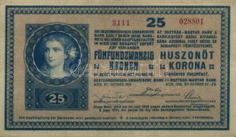 1918. 25K "3111" sima hátlap "KISKUNHALAS R.T. VÁROS ADÓHIVATALA" pecsételéssel T:II-