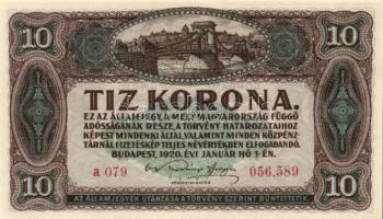 1920. 10K (5x) sorszámkövető T:I