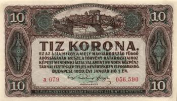 1920. 10K (5x) sorszámkövető T:I