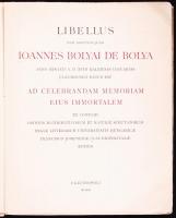 Libellus post saeculum quam Ioannes Bolyai de Bolya... ad celebrandam memoriam eius immortalem... Cl...