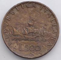 Olaszország 1960R. 500L Ag "Kolombusz hajói" T:2- Italy 1960R 500 Lire Ag "Colombus Ship" C:VF