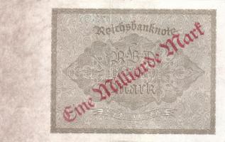 Német Birodalom / Weimari Köztársaság 1922. 1000M (2x) piros "Eine Milliard Mark" fny.-sal...