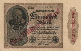 Német Birodalom / Weimari Köztársaság 1922. 1000M (2x) piros "Eine Milliard Mark" fny.-sal...