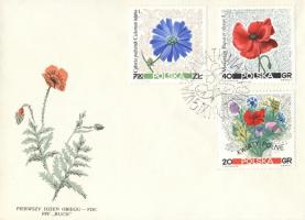 Wild Flowers set on 3 FDCs Mezei virágok sor 3 FDC-n