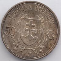 Szlovákia 1944. 50Ks Ag "Tiso" T:2- Slovakia 1944. 50 Korun Ag "Tiso" C:VF