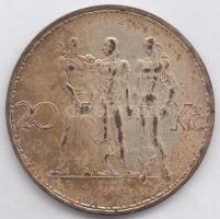 Csehszlovákia 1933. 20K Ag "Ipar, mezőgazdaság, üzlet" T:2- Czechoslovakia 1933. 20 Korun Ag "Industry, Agriculture,Business" C:VF