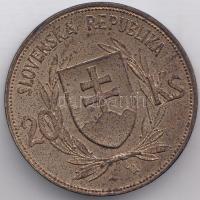 Szlovákia 1939. 20K Ag "Tiso" T:2,2- Slovakia 1939. 20 Korun Ag "Tiso" C:XF,VF