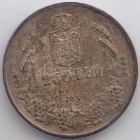 Románia 1939. 250L Ag "II. Károly" T:2- Romania 1939. 250 Lei "Carol II" C:VF