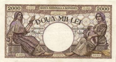 Románia 1941.11.18. 2000L T:III Romania 1941.11.18. 2000 Lei C:F