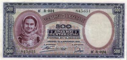 Görögország 1939. 500Dr T:III Greece 1939. 500 Drachmai C:F