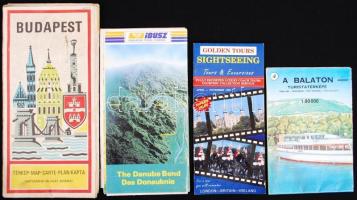 Cipősdoboznyi vegyes térkép, benne turistatérképek, főleg Magyarországról, benne néhány háború előtt...
