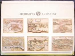 Régi térképekről készült dekoratív nyomatok. Bekeretezni  kiválóak / Prins of antique maps 5db  + 6 kitéphető képeslap  47x34 cm