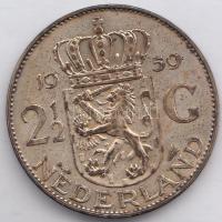 Hollandia 1959. 2 1/2G Ag "Julianna" T:2- Netherlands 1959. 2 1/2 Gulden Ag "Juliana" C:VF