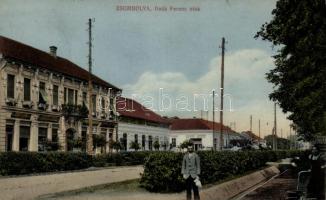 Zsombolya Deák street, the shops of Lajos Schutz and István Lippai, Singer sewing machine shop, the building of Ganz factory's management, hotel