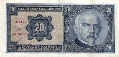 Csehszlovákia 1926. 20K + 1945. 20K + 50K + 100K T:III
Czechoslovakia 1926. 20 Korun + 1945. 20 Koru...