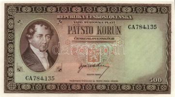 Csehszlovákia 1946. 500K perforált T:I Czechoslovakia 1946. 500 Korun perforated C:UNC
