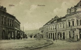 Siklós Pécsi utca, Reif Miksa üzlete, Otthon kávéház (vágott / cut)