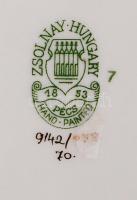 Zsolnay vázák, dobozkák, tálka, jelzettek, hibátlanok, kézzel festettek, összesen 5 db